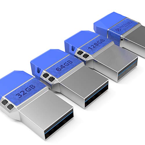 Mini USB C Stick Dual 128GB - 2 in 1 Funktion > USB 3.0 & Type C < Wasserdicht, Klein & Extrem Schnell - Aus Metall Ideal für Schlüssel-Anhänger - Flash Drive Speicherstick USB-C 128 GB Blau – Bild 6