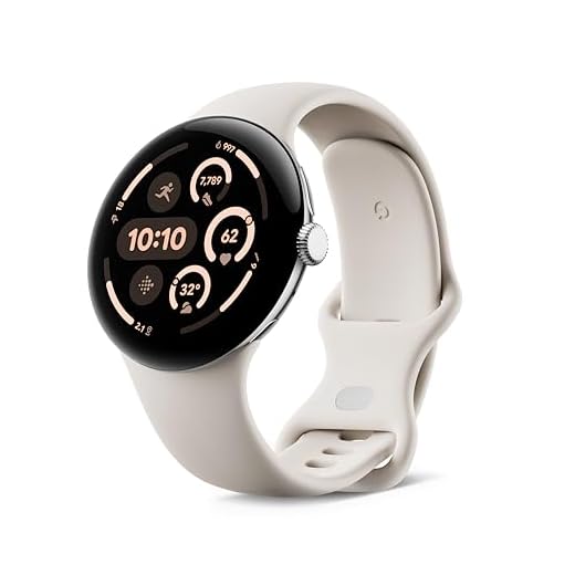 Google Pixel Watch 3 (45 mm) — Boîtier Argent Poli — Bracelet Porcelaine — LTE