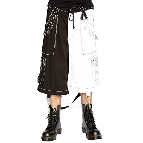 Gothic Bondage Men’s Pant Alternative Punk Rock White Emo Trouser Pant Shorts (4X, 4X)4