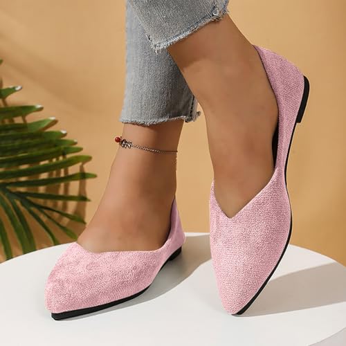 Women's Dressy Business Casual Ballet Flats Pointed Toe Slip-On Dress Shoes Elegant Light Comfort Walking Flat Shoe2