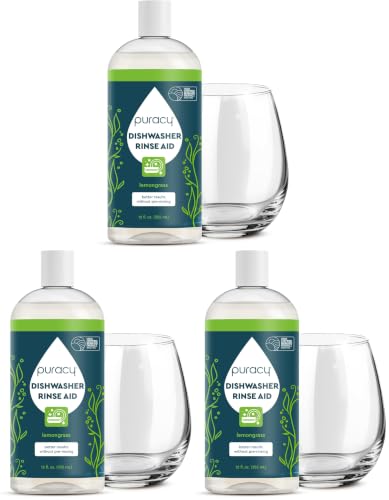 Image of Puracy Dishwasher Rinse Aid Cleaner - Spot & Residue Free, Dishwasher Drying Agent - Must Haves from TikTok Made Me Buy It (Lemongrass, 12 Oz) (Pack of 3)