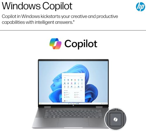 Image of HP Envy x360 Laptop, 16 inch 2-in-1 Touch-Screen Laptop, AMD Ryzen 7 8840HS (Up to 5.1 GHz), 16GB RAM, 1TB PCIe SSD, Copilot Key, 5MP IR Camera, Wi-Fi 6E, Windows Home, W /Mouse pad ()