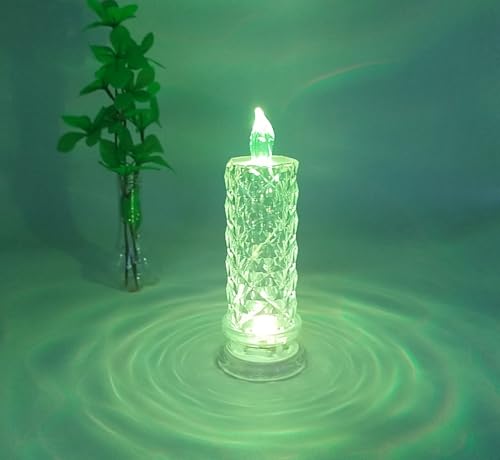 Image of 4pcs Rose Shadow Rechargeable LED Flameless Candles | remote adjustable brightness Touch Control