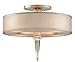 Corbett Lighting 166-34 Corbett-166-34 Harlow LED Semi-Flush Mount with Ivory Ice Shade, Tranquility Silver Leaf with Polished Stainless Accents