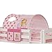 Produktbild Jugendmöbel24.de Tunnel + Bett-Tasche 100% Baumwolle Stofftasche Baldachin Dach Bettdach Himmel für Hochbett Spielbett Etagenbett Kinderbett Kinderzimmer pink