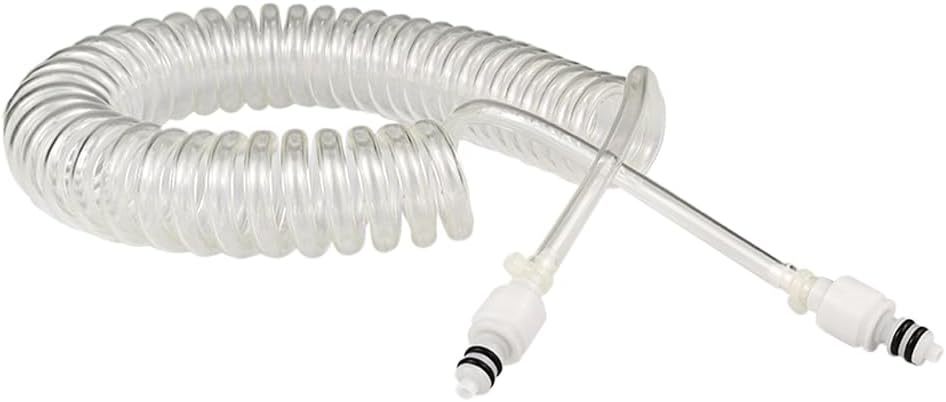 Coiled Homefill Tubing Connector Assembly, Kink-Free, Self-Retracting, Compatible with Oxygen Systems, 12 ft