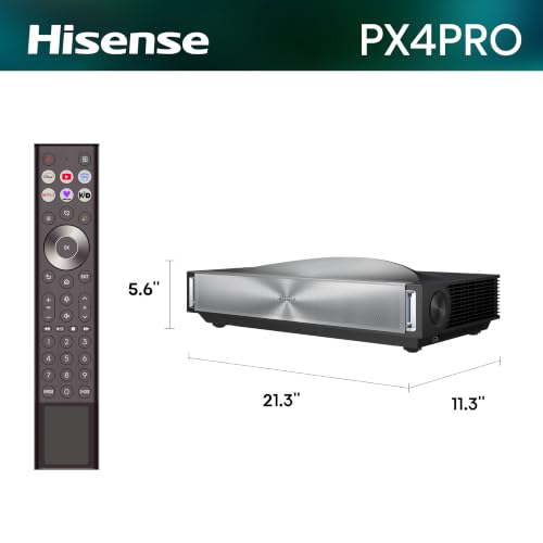 Image of Hisense PX4-Pro Ultra Short Throw RGB Laser Cinema,3500 ANSI Lumens,6500:1 Contrast,Iris Lens,80 inch-200 inch,IMAX ENHANCED,Dolby Vision|Dolby Atmos,Devialet Audio,1ms Low Latency,FreeSync Premium Certified