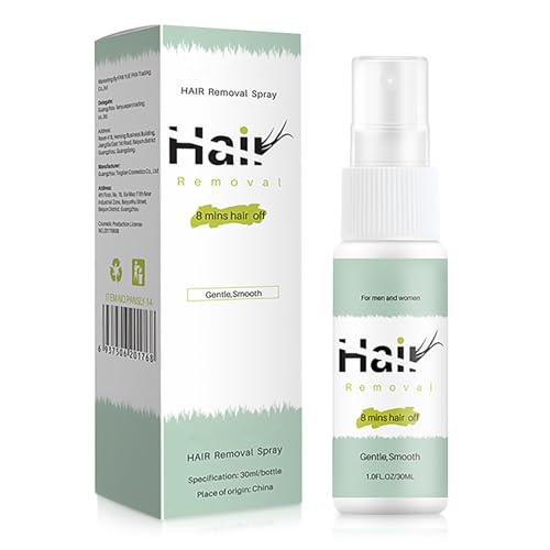 Spray Depilatorio, 8 Minutos Espray para Eliminar el Vello para Mujeres y Hombres, Espray para Depilar Suave, Espuma de Depilación Indolora, Piernas y Axilas, 30ML