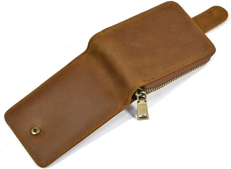 Miniatura 6 de BISON DENIM Funda para tarjetas, cartera de piel con bolsillo y bloqueo RFID, organizador de tarjetas de crédito, con cremallera, para mujeres y