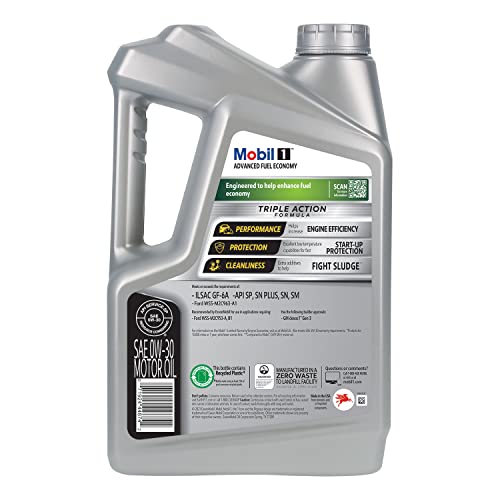 Image of Mobil 1 Full Synthetic Motor Oil 0W-30 | Advanced Fuel Economy | 5 Quart | Pack of 2