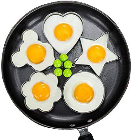 Farzeo 5PCS Fried Egg Mold Egg Ring Egg shaper Stainless Steel Pancake Mold Kitchen Tool Pancake Rings