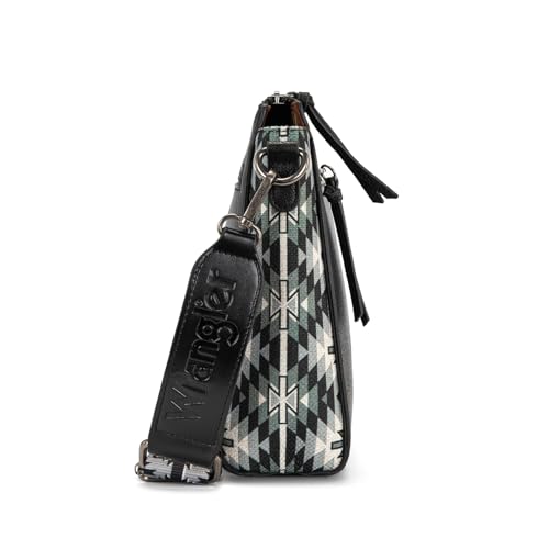 Image of Wrangler Aztec Crossbody Purse Medium Shoulder Bags for Women Western Handbag with Guitar Strap