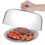 Cabilock Transparente Acryl Kuchenhaube mit Griff Stabile Lebensmittelechte Servierglocke 28X28X15cm Wiederverwendbarer Tellerdeckel für Dessert und Obstplatten