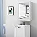 Tangkula Mirrored Bathroom Cabinet, Wall Mount Storage Cabinet with Single Doors, Hanging Medicine Cabinet for Bathroom (White)