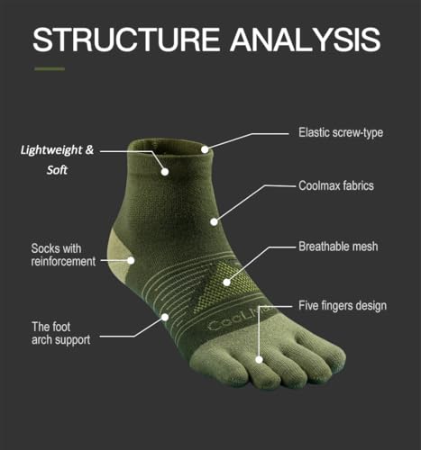 Image of Toe Socks Cool-max Running Socks for Men Women 3 Pairs Athletic Breathable Five Finger Socks
