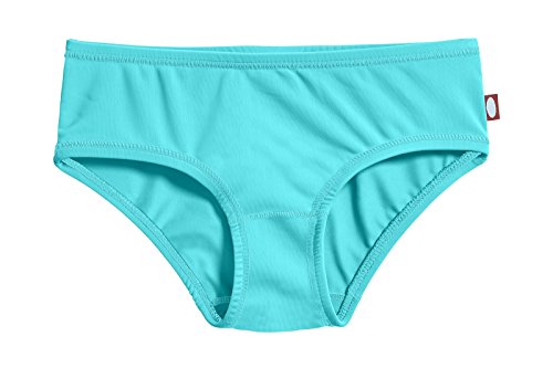 City Threads Girls Swim Brief Bottom UPF 50+ Rash Guard Bathing Suit Soft Comfortable Durable Made in USA, Turquoise, 6Y