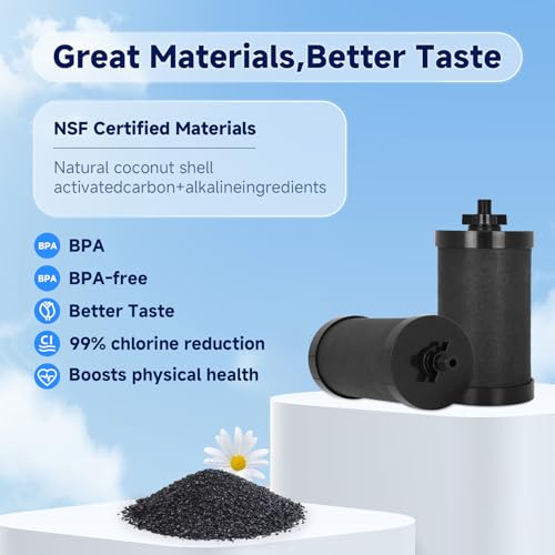 Image of 2387 Pro Filters Replacement NSF /ANSI 42 Certified for Alexapure 2387 Pro Filter Replacement, 5,000 Gallon Throughput Capacity Compatible with Alexapure Water Filtration System - Filter 4 Pack Black