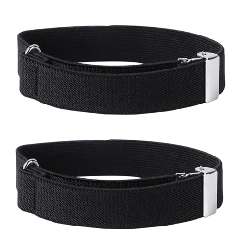Toyvian 2 Pares Elásticos Ajustables para Mangas de Camisa de Sujetadores de Manga para Hombre y Mujer Bandas Elásticas Negras para Camisetas Cómodos y Reutilizables