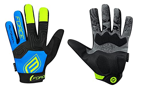 Force Bicicleta Guante Autonomy, Largo Dedo Guantes, Gel Grip Guante, Blau-tourquise