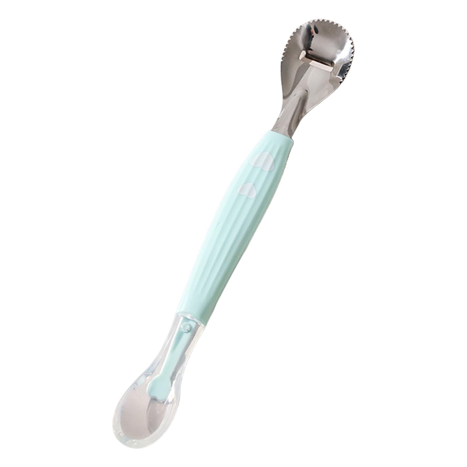 Fruit Puree Spoon - Doubble Head Babby Spoon, Silicone Babby Fruit Scraping Mud | Silicone Food Scraping Utensil | Doubble Head SiliconeSpoons for Scrapings Hard Soft Fruits Vegetables Food