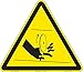Cutting of Fingers (FIS1173-)|Plastic 13.50" x 12.00" with Corner Mounting Holes|Triangle ISO Symbol|Sign for Manufacturing, Warehouse, Agriculture, Commercial Kitchen