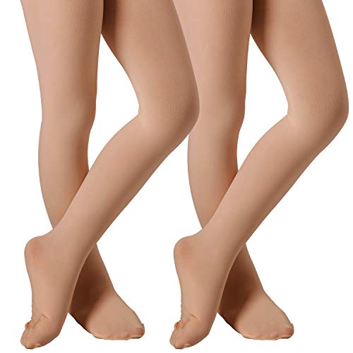 Image of DIPUG Ballet Tights for Girls - Thick Soft Footed Dance Tights for Toddlers and Kids