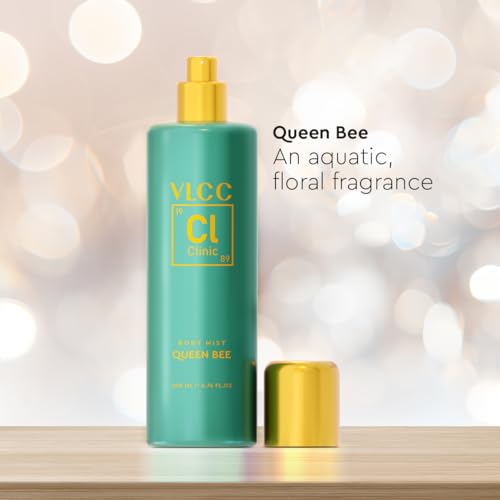 Image of VLCC Clinic Body Mist inchQueen Bee inch - 200ml | Fresh, Woody, Citrusy Fragrance | Long Lasting Body Mist | Long Lasting Fragrance | Symbol of Elegancy | Paraben Free