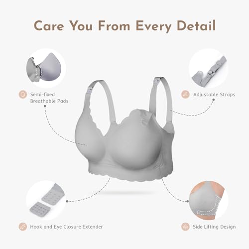 Image of Nursing Bras for Breastfeeding, Seamless Ultra Comfort Maternity Bra, Natural Shape Pregnancy Bras for Women