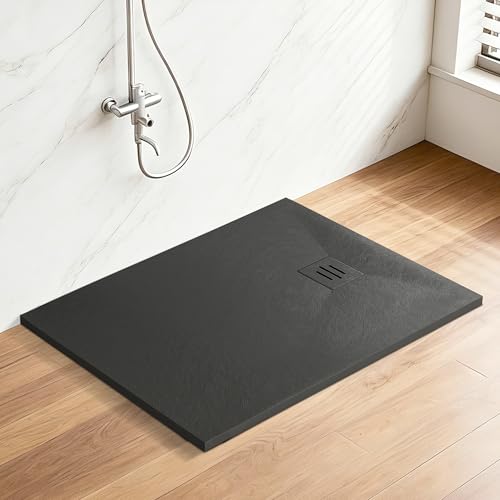 Image of 1200 x 800mm Rectangular SMC Shower Base Tray Anti Slip Black