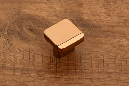 Image of HARMONUS Knobs for Drawer & Cabinets Set Knob,PVD Rose Gold Wardrobe Kitchen Door Pull Handle Knobs Square Shape Drawer Knob - (KNOBS-175- Pack of 4)