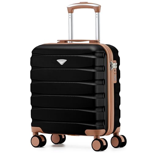 Flight Knight Lightweight Travel Suitcase 45x36x20cm | Hard Shell Carry On Luggage with Aluminum Telescopic Handle, 8 Spinner Wheels & TSA Lock | Approved for EasyJet & Wizz Air