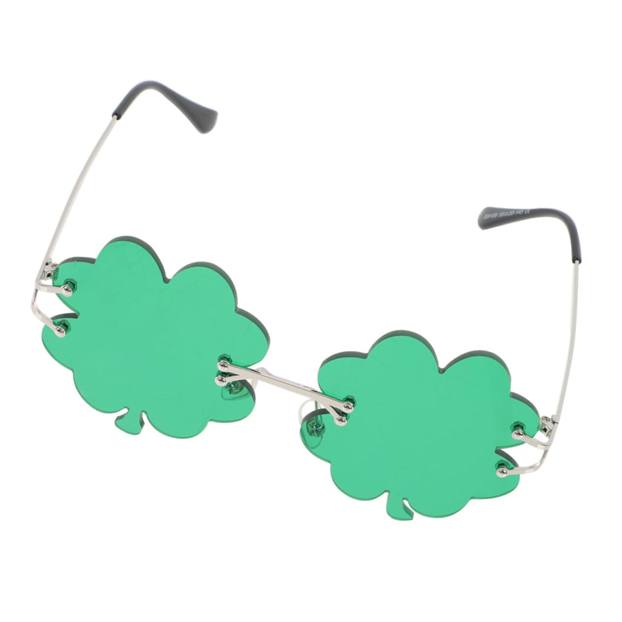 LIOOBO 1Pair Rimless Sunglasses with Shamrock Design for St Day Parties Lightweight Comfortable for Photos and Parades Fun Holiday Accessory for Men