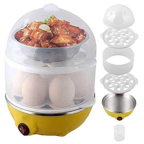 Multi-Function Electric 2 Layer Egg Boiler Cooker &Steamer, Double Layer Egg Boiler Electric Automatic Off 14 Egg Poacher for Steaming, Cooking, Boiling and Frying-picture-15
