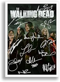 Mounted Gifts The Walking Dead Season 11 Cast Signed Autograph A4 Poster Photo Print TV Show Series Framed Memorabilia Gift (A4 POSTER ONLY), Black
