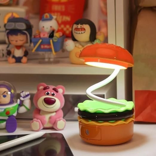 Heritage Hub® Cute Burger Lamp for Kids | Spring Bouncy LED Night Light | Burger Table Lamp for Bedroom, Study Desk & Gifting-image-6