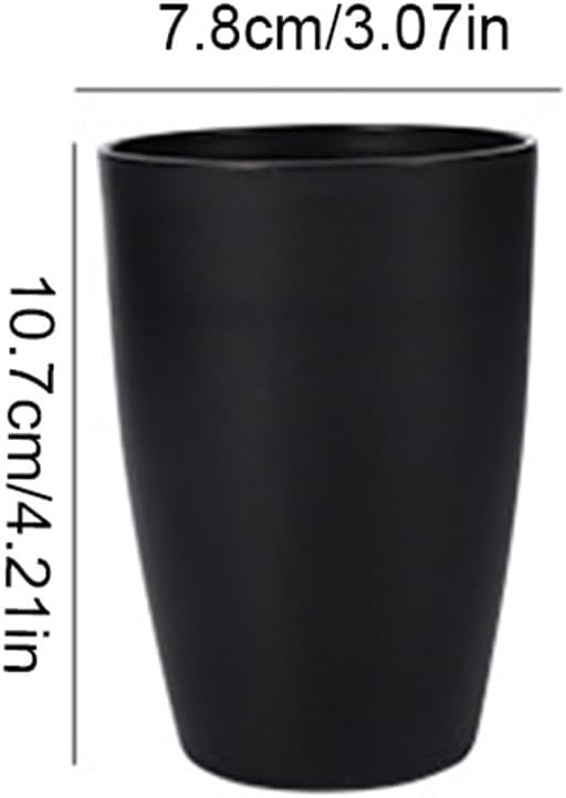 4/6/8pcs plastic black reusable pot-bellied cup, suitable for family kitchen picnics(8pcs)