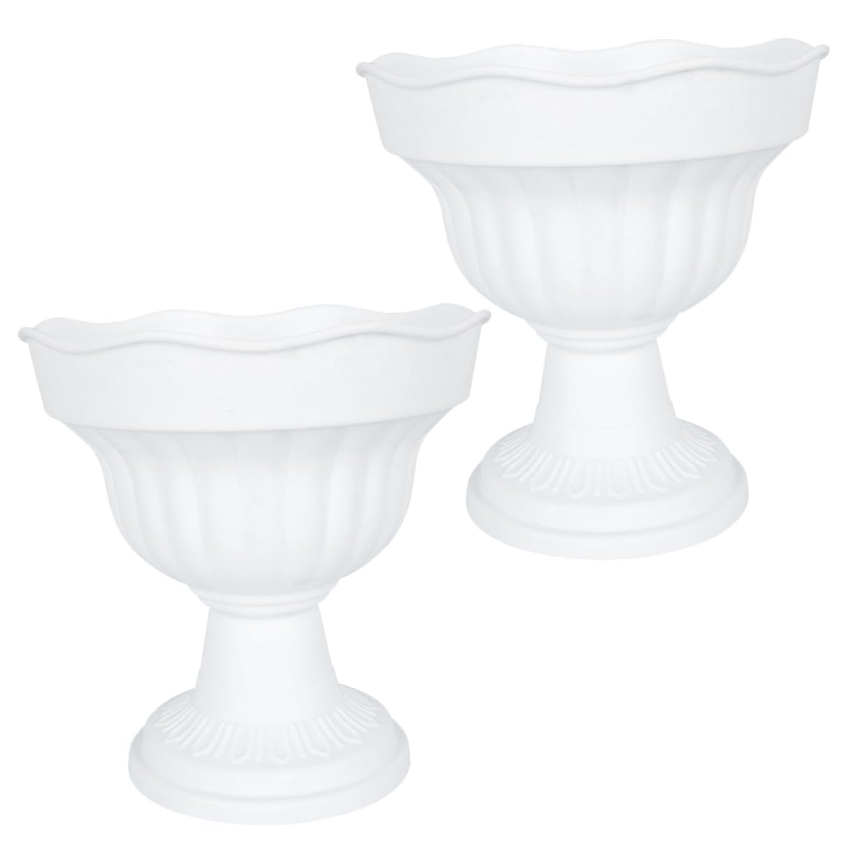 Jardinière légère et résistante Hemobllo au design de vase romain blanc pour décoration extérieure