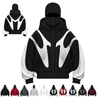 Jas van gebreid fleece, colorblocking, capuchon, rits, atlantisch blauw