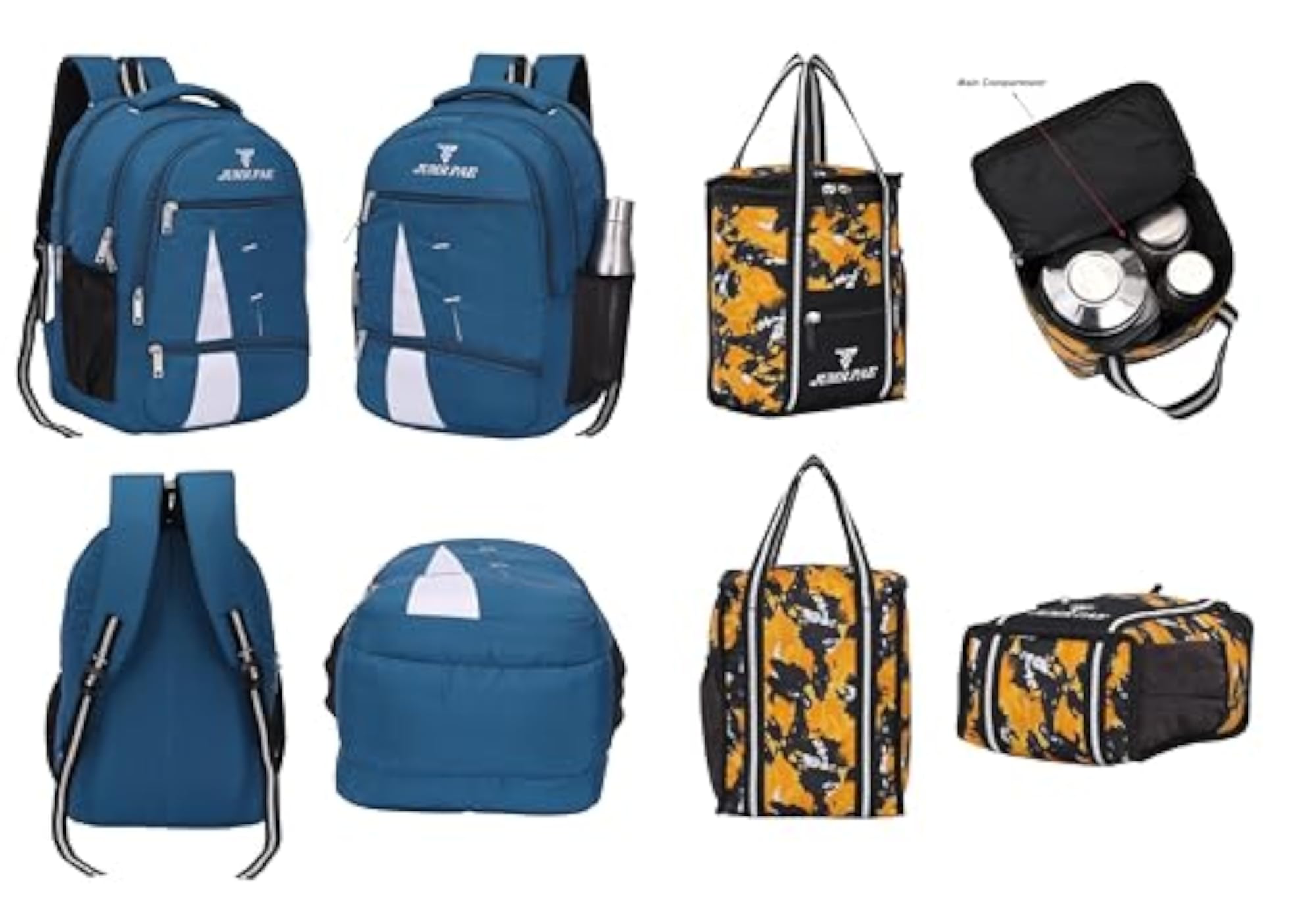 Waterproof Polyester Lunch Bag & College Backpack Combo