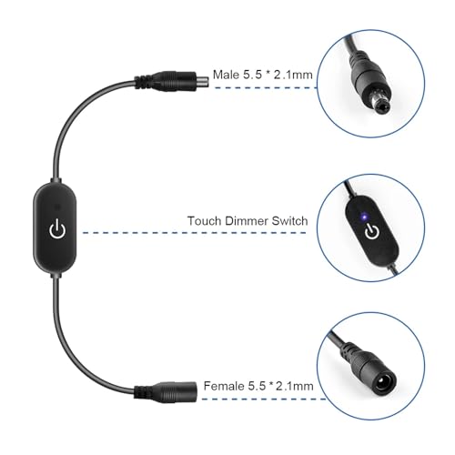 Luz LED regulable para armarios con sensor táctil inteligente negro 7
