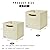 Bagnizer Collapsible Fabric Storage Cube Bins with 2 Reinforced PU Handles, Foldable Storage Organizer Baskets for Closet, Shelves, Living Room | 13"x13"x13", 4 Pack, Full Beige
