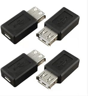 USB A Female to USB Micro Female Adapter SJZBIN 4PCS USB 2.0 A Female to Micro USB B 5-Pin Female Plug Socket Converters Connector