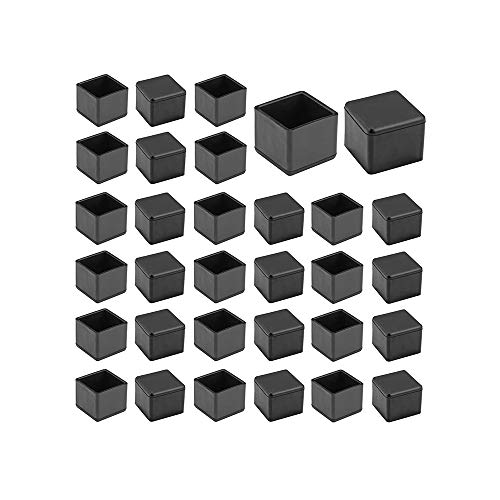 40 Stuks Rubberen Stoelpootbeschermers, Voor Vierkante Stoelpootkappen - Stoelpootvloerbeschermers Voor Meubels, Voorkomen Krassen En Lawaai Zonder Sporen Achter Te Laten 30 * 30 mm