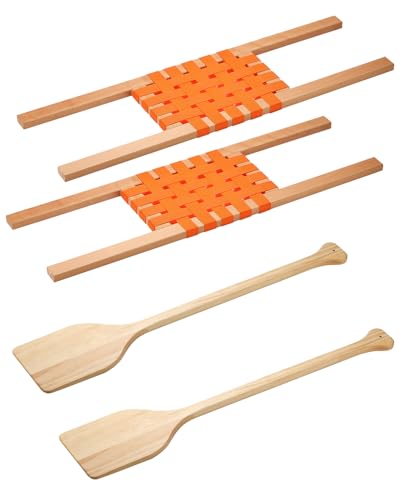 SPOODOR Canoe Seats with Wooden Paddles 4 Pack, 34