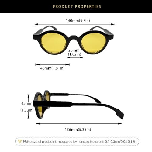 Round Retro Sunglasses for Women Men Hippie Sun Glasses UV400 Lens4