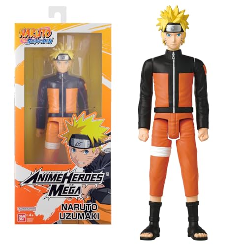 Grande Figurine articulée - BANDAI - Anime Heroes - Naruto Shippuden - Figurine Anime Heroes Mega 30 cm - Naruto Uzumaki