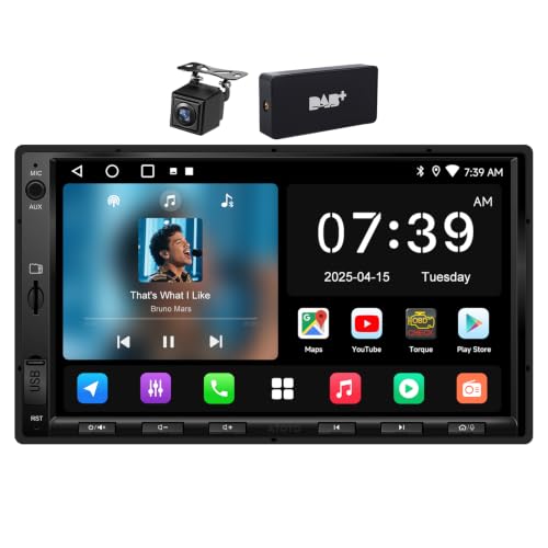 Autoradio 2 Din Android tactile 7" avec CarPlay sans fil pour vos voyages en musique