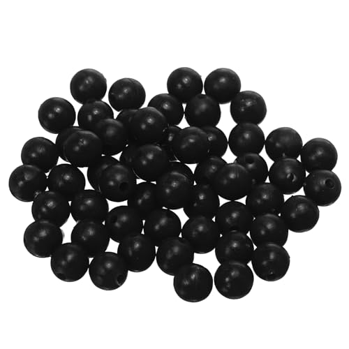 YELARXI Fishing Beads Holographic Hard Plastic Fishing Bait Eggs Lure Rigs Accessories, 8 mm Fit for Saltwater Freshwater - Round (1000 Pack, Black)