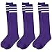 Dxhycc 3 Pairs Kids Soccer Socks Striped Knee High Baseball Softball Athletic Socks for Youth Boys Girls