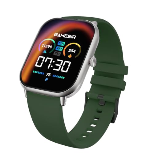 Image of GameSir H9 Smartwatch with Long Battery Life, 2.01 inch High-Resolution Screen, Bluetooth Calling, IP68 Waterproof, TFT Display, Luxury Design for Men & Women (Green)